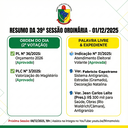 📄 Resumo da 39.ª Sessão Ordinária – 01/12/2025