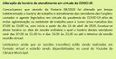 Alteração de horário de atendimento em virtude da COVID-19.