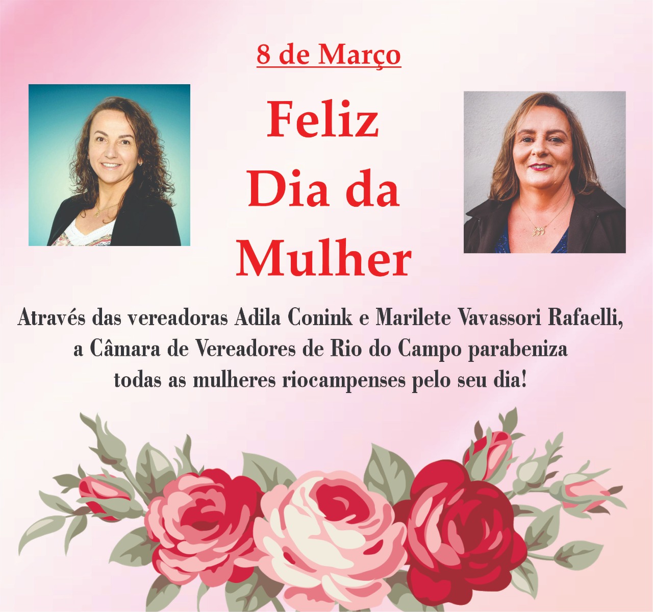 Feliz dia Internacional da Mulher