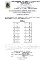 Gabarito Definitivo do Processo Seletivo Simplificado nº 01/2024