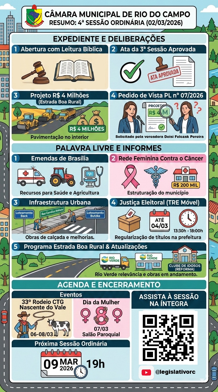 Resumo: 4ª Sessão Ordinária (02/03/2026)