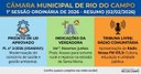 Resumo da 1ª Sessão Ordinária de 2026 – Câmara Municipal de Rio do Campo